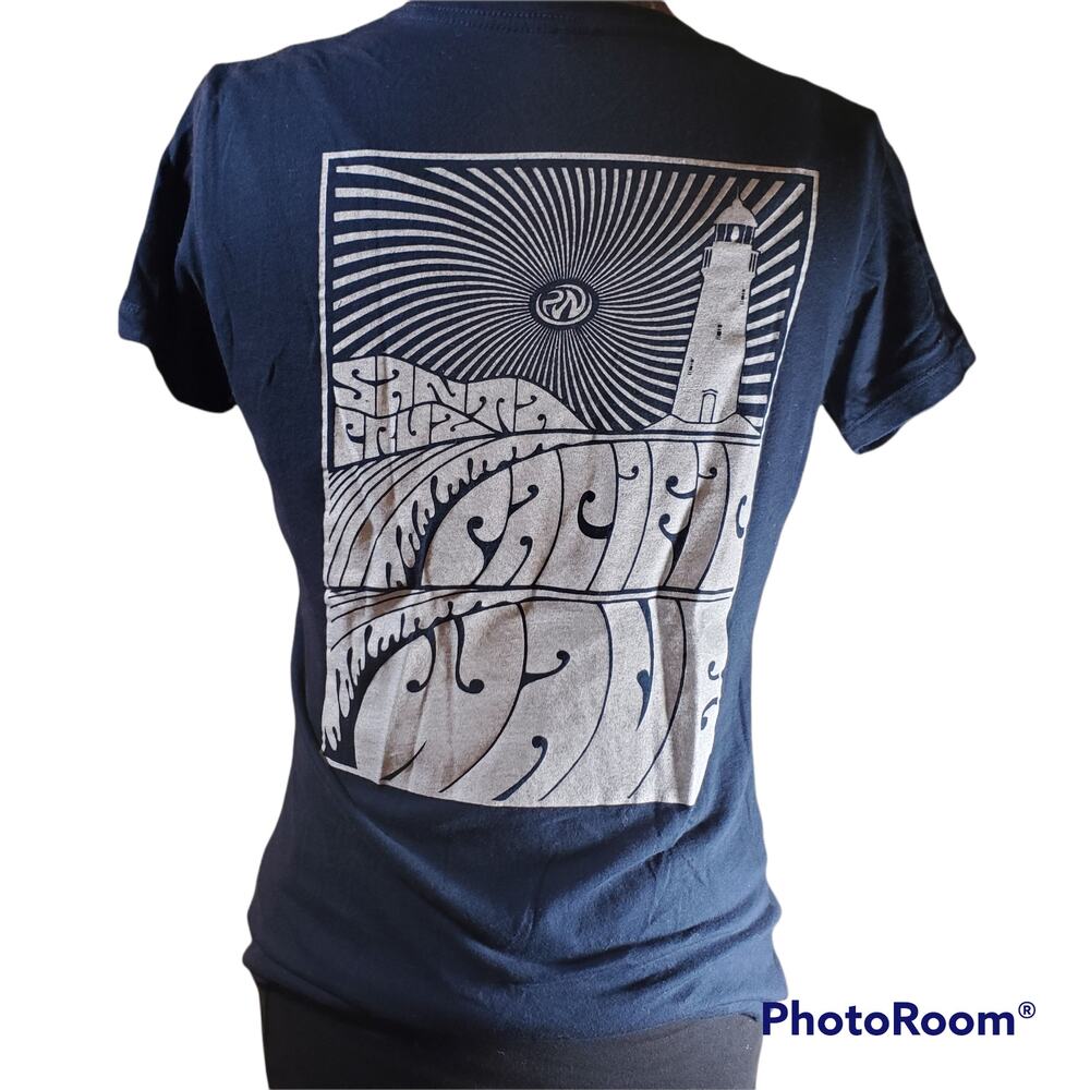 Pacific Wave | Navy Santa Cruz T-shirt with Lighthouse | Size XL
